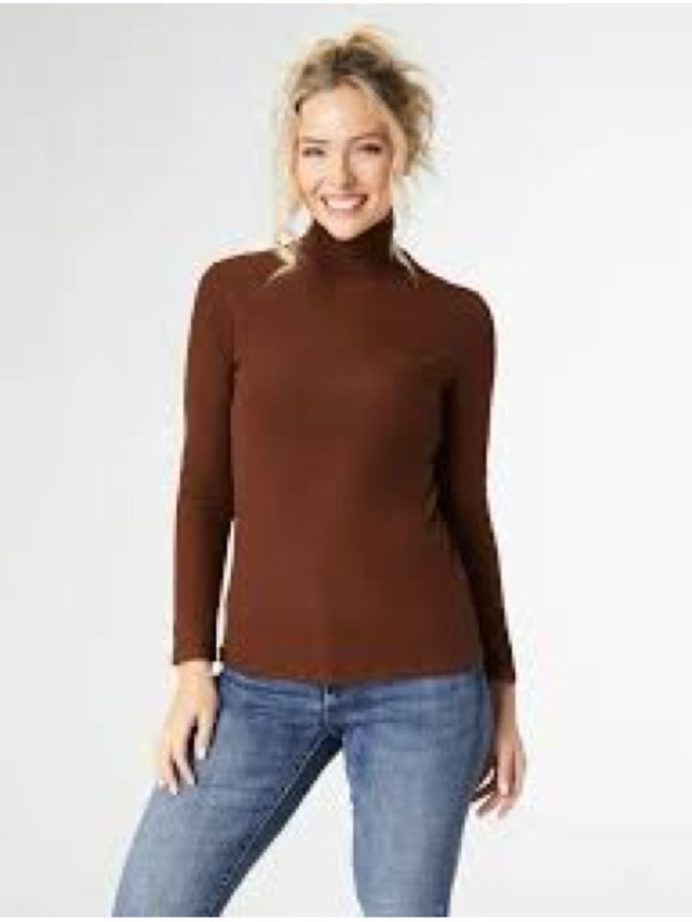 Bozzolo Women's Brown Turtleneck Sweater